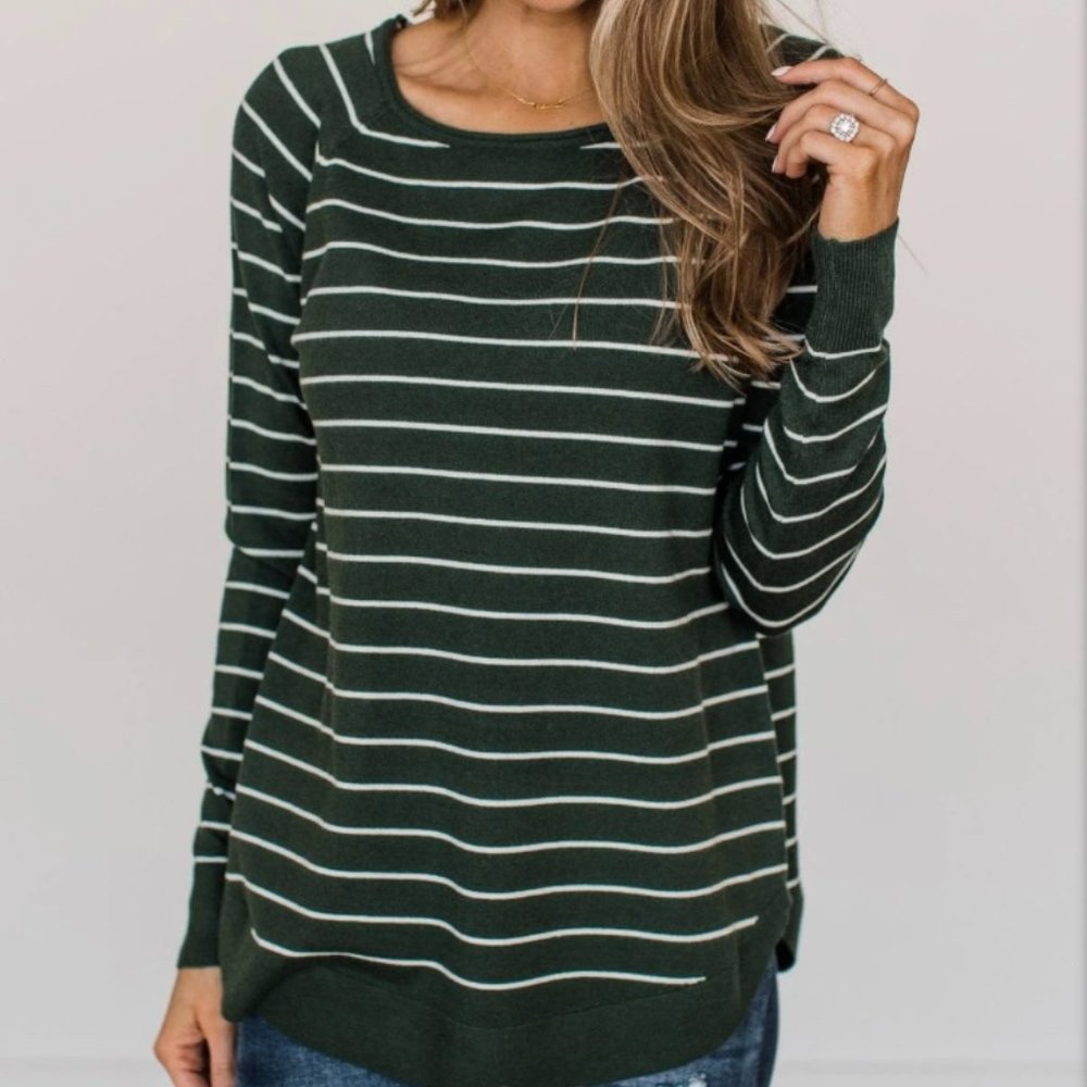 Pulse Green Striped Sweater